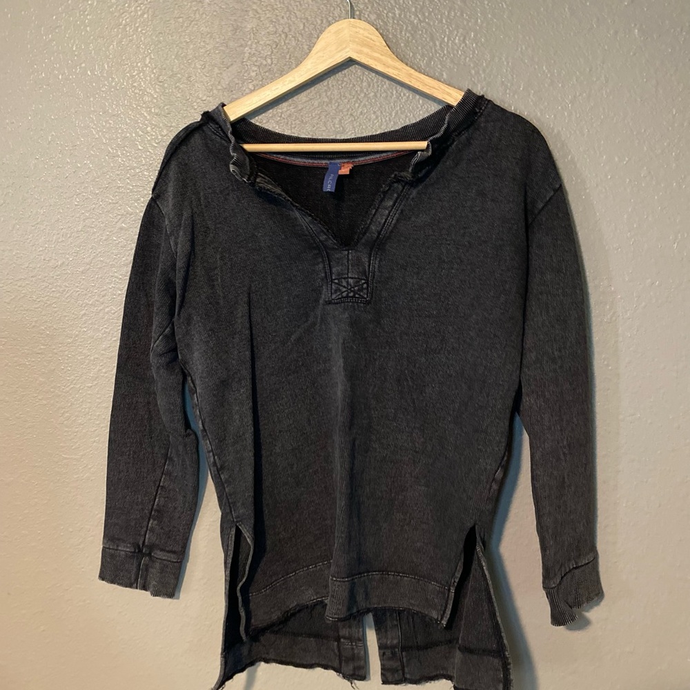 ANTHROPOLOGIE Pilcro Split‎ Hem Tunic Distressed Sweatshirt XS